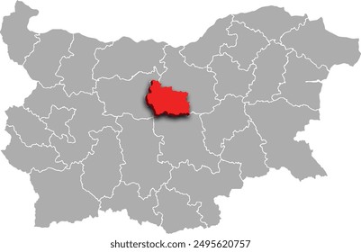 GABROVO map REGION of BULGARIA 3d isometric map