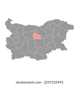Gabrovo Province map, province of Bulgaria. Vector illustration.