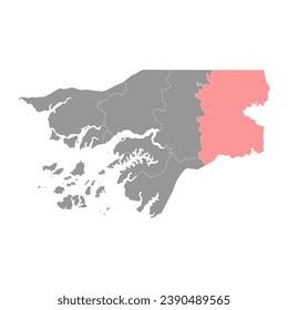 Gabu region map, administrative division of Guinea Bissau. Vector illustration.