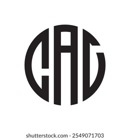 GAC circle logo design with white background