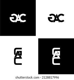 conjunto de diseño inicial del logotipo del monograma de la letra gac