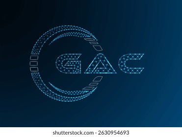 Projeto de vetor de logotipo de letra poli baixa GAC. Projeto de logotipo poli inferior GAC. Logotipo poli baixo.