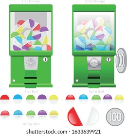 
Gacha Machine Illustration Set Green