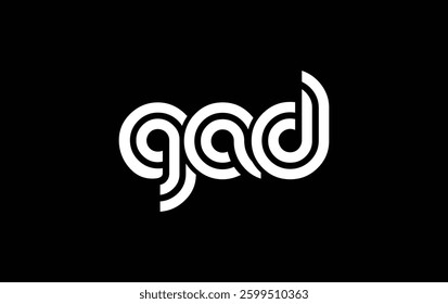 GAD Creative Unique Modern Letter Logo Design. Stylized logo featuring a unique letter design, presenting abstract minimalist aesthetics and modern appeal.