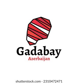 Gadabay Azerbaijan map, Fully editable, detailed vector map of Azerbaijan design