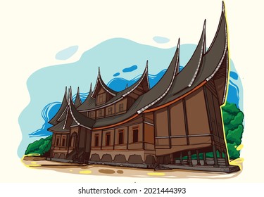 Gadang House, a traditional Minangkabau custom, West Sumatra