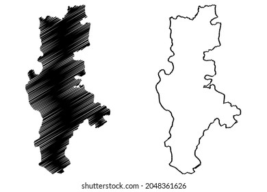 Gadchiroli district (Maharashtra State, Nagpur Division, Republic of India) map vector illustration, scribble sketch Gadchiroli map