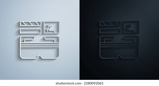Gadget, augmented reality paper icon with shadow effect vector illuistration design