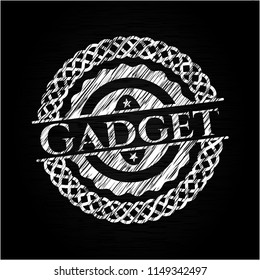 Gadget chalkboard emblem written on a blackboard