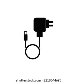 Gadget charger  icon in black flat glyph, filled style isolated on white background