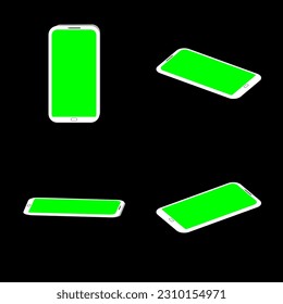 ilustración vectorial de colección gadget, con pantalla de pantalla verde.