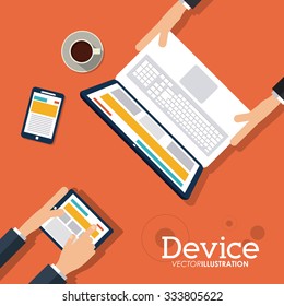 Gadget concept with devices icons design, vector illustration 10 eps graphic.