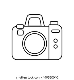 Gadget concept represented by silhouette of camera icon. Isolated and flat illustration 
