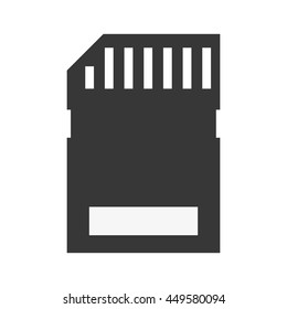 Gadget concept represented by silhouette of camera memory icon. Isolated and flat illustration 