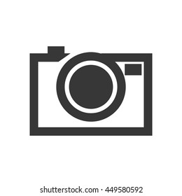 Gadget concept represented by silhouette of camera icon. Isolated and flat illustration 