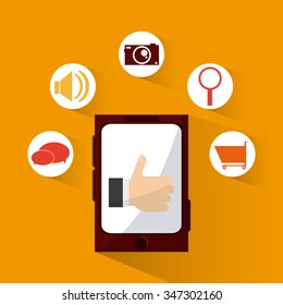 Gadget concept with smartphone design, vector illustration 10 eps graphic.