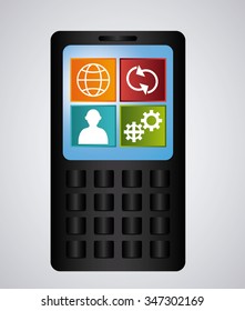 Gadget concept with smartphone design, vector illustration 10 eps graphic.