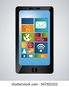 Gadget concept with smartphone design, vector illustration 10 eps graphic.