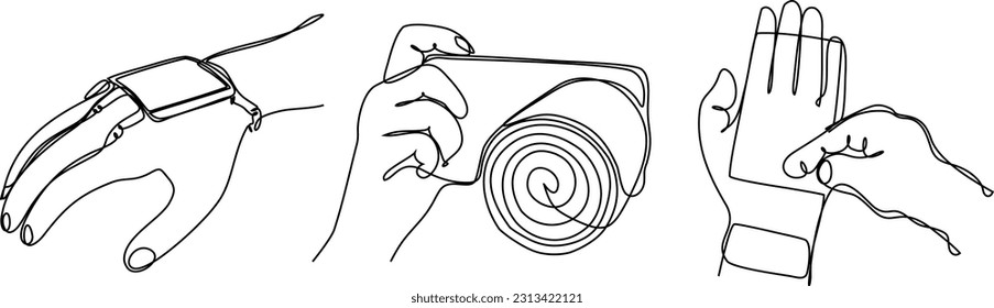  Gadget continuous line drawing bundle set