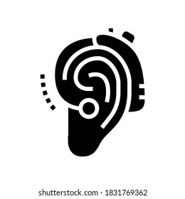 gadget for deaf glyph icon vector. gadget for deaf sign. isolated contour symbol black illustration