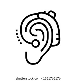 gadget for deaf line icon vector. gadget for deaf sign. isolated contour symbol black illustration