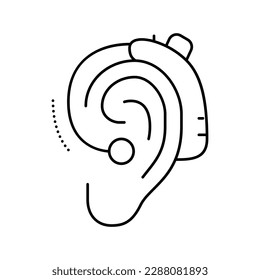 gadget for deaf line icon vector. gadget for deaf sign. isolated contour symbol black illustration
