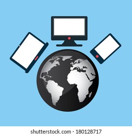 gadget design over blue background vector illustration