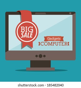 Gadget design over blue background, vector illustration