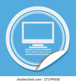 Gadget design over blue background, vector illustration
