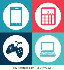 gadget design over colorful background vector illustration