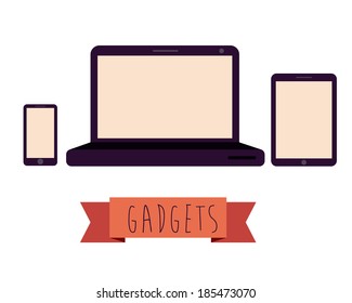 Gadget design over gray background, vector illustration