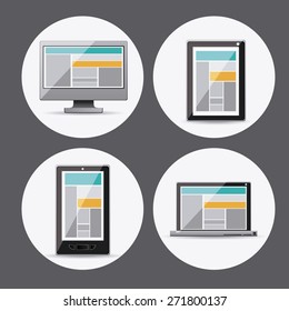 Gadget design over grey background, vector illustration