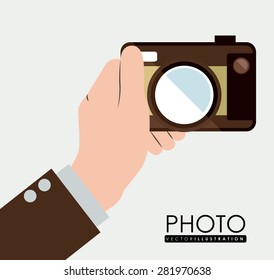 Gadget design over grey background, vector illustration