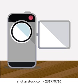 Gadget design over grey background, vector illustration