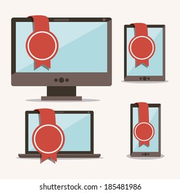 Gadget design over white background, vector illustration