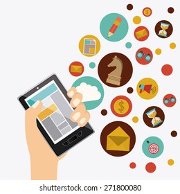Gadget design over white background, vector illustration