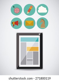 Gadget design over white background, vector illustration