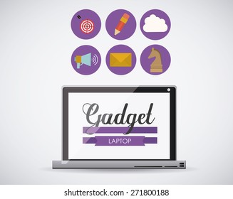 Gadget design over white background, vector illustration