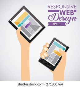 Gadget design over white background, vector illustration