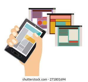 Gadget design over white background, vector illustration
