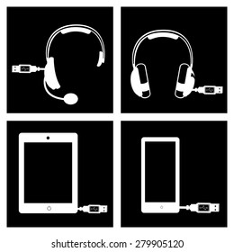 Gadget design over white background, vector illustration