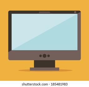 Gadget design over yellow background, vector illustration