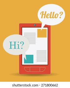 Gadget design over yellow background, vector illustration