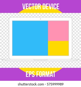 Gadget and Device Icon Mockup in the Flat Design Style on the Transparent Background. Stock Vector Illustration