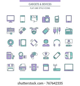 Gadget and devices icon set. Electronic Equipmen. Vector illustration