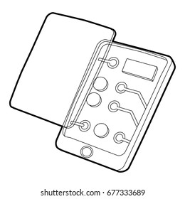 Gadget disassembled icon. Outline illustration of gadget disassembled vector icon for web design