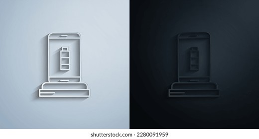 Gadget, icono de papel acoplado con efecto de sombra diseño de iluminación vectorial