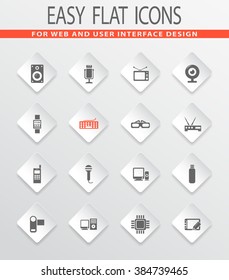 Gadget easy flat web icons for user interface design