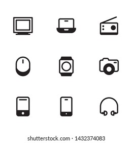 Gadget electronic device icon set vector isolated