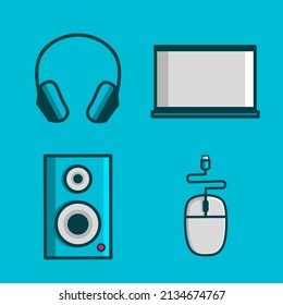 Gadget electronic icon flat design vector. Colorful logo with soft background. Abstract graphic illustration.